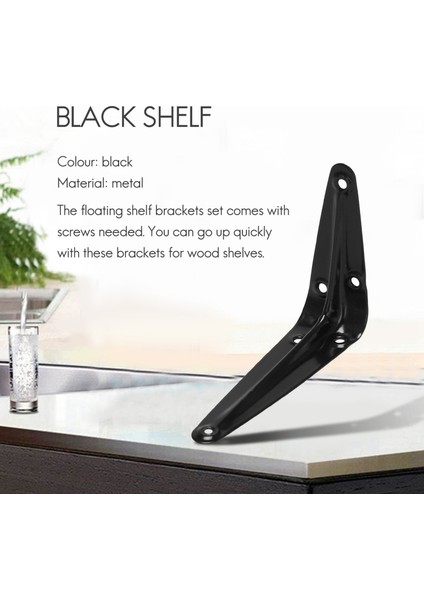 20 Paket Raf Destekleri Ağır Hizmet Tipi Siyah Metal Sabit Raf Aparatı, Rustik Çiftlik Evi Dekoratif Demir L Braketi (Yurt Dışından) indirimleri