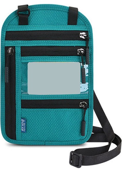 Seyahat Boyun Cüzdan Kılıfı Rfıd Engelleme Pasaport Kapağı Tutucu Belge Organizatörü Kart Cep Telefonu Çantası D (Yurt Dışından)