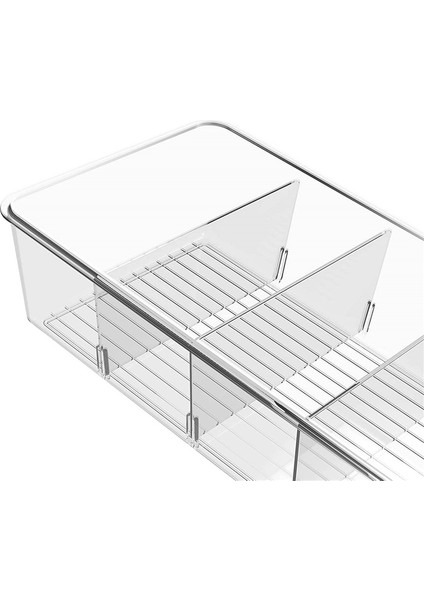 6'lı Buzdolabı Saklama Organizatör Kutusu Seti - 3 Bölmeli Çıkarılabilir, Baharatlı Kiler Için Şeffaf Snack Organizatör (Yurt Dışından)