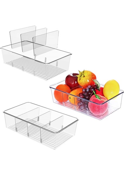 6'lı Buzdolabı Saklama Organizatör Kutusu Seti - 3 Bölmeli Çıkarılabilir, Baharatlı Kiler Için Şeffaf Snack Organizatör (Yurt Dışından) fiyatları
