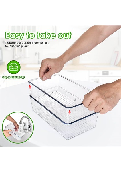 6'lı Buzdolabı Saklama Organizatör Kutusu Seti - 3 Bölmeli Çıkarılabilir, Baharatlı Kiler Için Şeffaf Snack Organizatör (Yurt Dışından) indirimleri