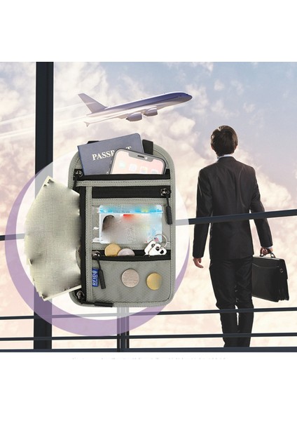 Seyahat Boyun Cüzdan Kılıfı Rfıd Engelleme Pasaport Kapağı Tutucu Belge Organizatörü Kart Cep Telefonu Çantası D (Yurt Dışından) modelleri