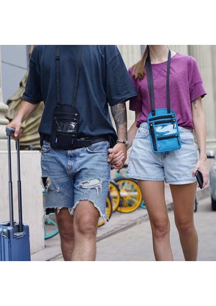 Seyahat Boyun Cüzdan Kılıfı Rfıd Engelleme Pasaport Kapağı Tutucu Belge Organizatörü Kart Cep Telefonu Çantası D (Yurt Dışından) indirimleri