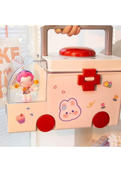 Saklama Kutusu Sevimli Büyük Kapasiteli Ilaç Kutusu Ev Ilaç Kutusu Ofis Masaüstü Organizatör Yeşil ve Beyaz (Yurt Dışından) fiyatları