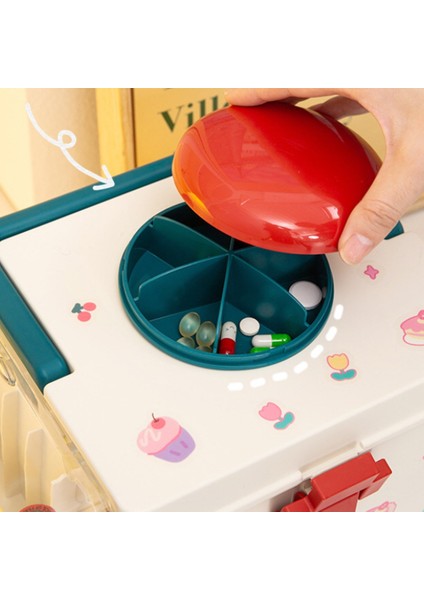 Saklama Kutusu Sevimli Büyük Kapasiteli Ilaç Kutusu Ev Ilaç Kutusu Ofis Masaüstü Organizatör Yeşil ve Beyaz (Yurt Dışından) indirimleri