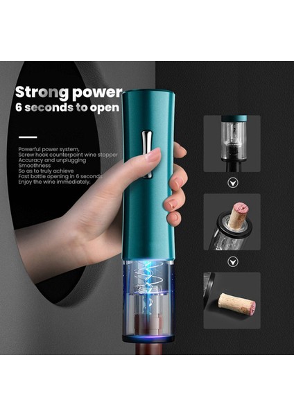 2x Akıllı Elektrikli Şarap Açacağı Tirbuşon Akülü Otomatik Tirbuşon Şarap Şişe Açacakları Kuru Pil Mutfak Aracı Siyah (Yurt Dışından) indirimleri