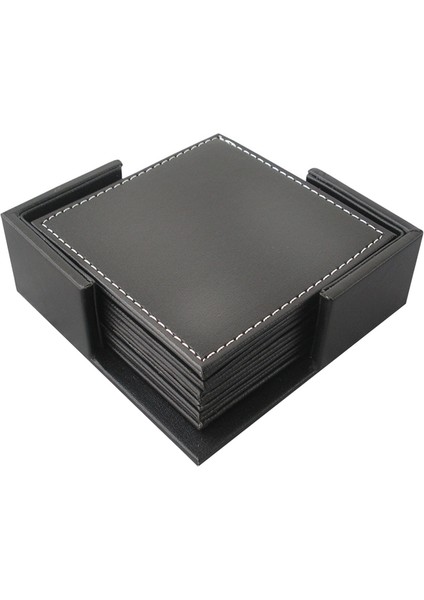 Bardak Altlıkları Seti Bardak Servis Altlığı Bardak Altlığı Tutuculu Kahve Içecek Servis Altlığı Kare Siyah Için Basit Stil (Yurt Dışından)