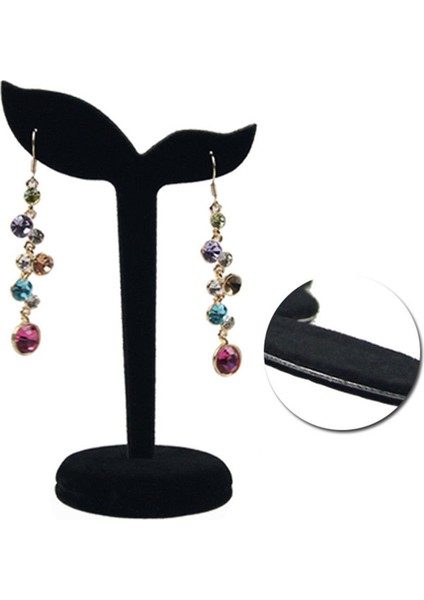 Kadife Küpe Teşhir Standı Sahne Saplama Küpe Tutucu Rafı (Siyah) (Yurt Dışından) modelleri