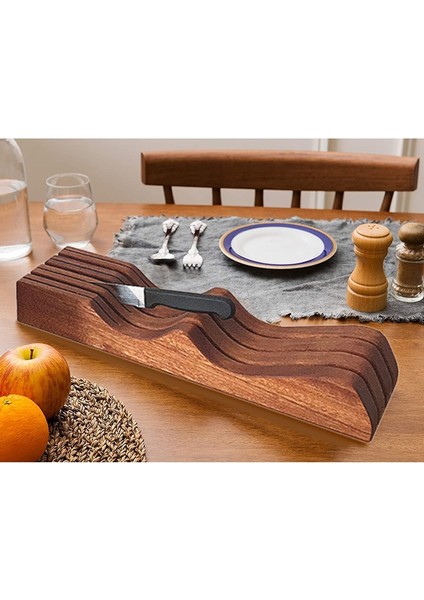 Abanoz Ahşap Bıçak Bloğu Tutucu, Çekmece Içi Bıçak Çekmece Organizatör Bıçak Depolama Rafı Ev ve Ev Için Mükemmel (Yurt Dışından) fırsatları