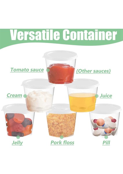 100 x 1oz Yuvarlak Yemek Kabı Kapaklı Tencereler, Menteşeli Sos Tencereleri (Yurt Dışından) fiyatları