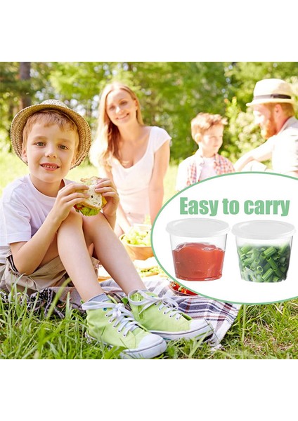 100 x 1oz Yuvarlak Yemek Kabı Kapaklı Tencereler, Menteşeli Sos Tencereleri (Yurt Dışından) fırsatları