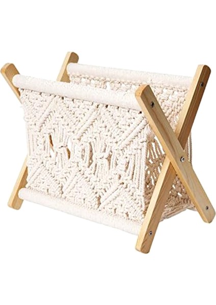 Boho Dergilik, Halat Dokuma Gazetelik, Halat Kumaş Tasarımlı Dergi Sepetleri, Dergilik Depolama (Yurt Dışından)