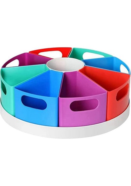 Çocuklar Için Masa Düzenleyici Renkli Döner Organizatör Çıkarılabilir Kovalı Masa Düzenleyici Kalem Tutucu (Yurt Dışından)