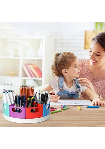 Çocuklar Için Masa Düzenleyici Renkli Döner Organizatör Çıkarılabilir Kovalı Masa Düzenleyici Kalem Tutucu (Yurt Dışından) modelleri