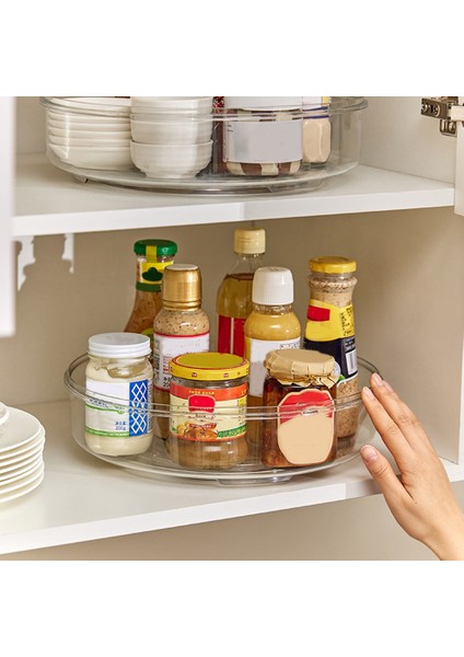 Organizatör Dolabı, Yükseltilmiş 11,5 Inç Şeffaf Döner Tabla, Mutfak, Kiler, Buzdolabı, Banyo Için Döner Baharat Deposu (Yurt Dışından) fırsatları