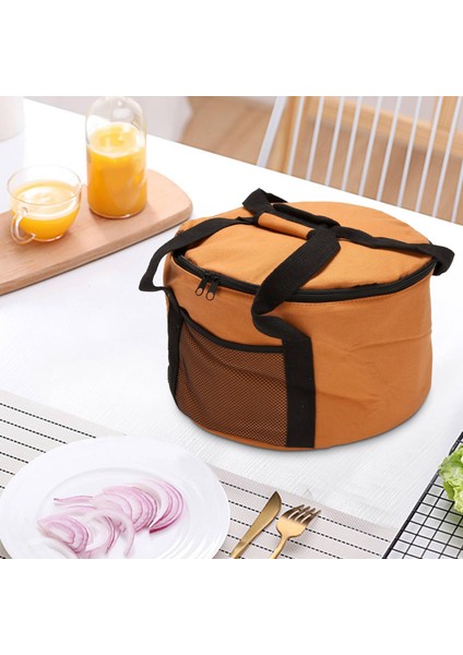 Su Geçirmez Piknik Sepeti Soğutucu Saklama Çantası Kamp Tencere Tote Kılıfı Büyük Yuvarlak Kanvas Termal Soğutucu Çanta (Yurt Dışından) modelleri