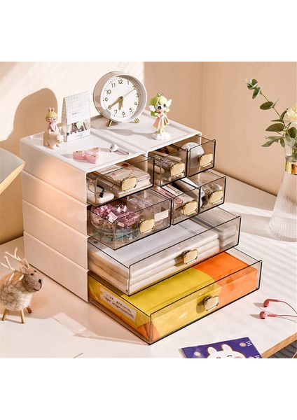 8016 Masaüstü Ins Çok Yığılmış Saklama Kutusu Yurt Masası Şeffaf Çekmece Öğrenci Kırtasiye Ofis Küçük El Kitabı (Yurt Dışından) modelleri