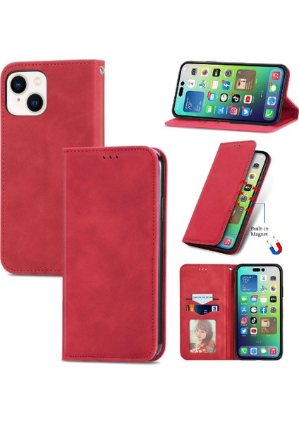 Iphone 14 Için Kılıf Artı Cüzdan Kapak Çevirin Basit Iş Darbeye Vaka (Yurt Dışından)