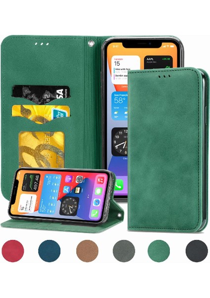 Iphone Xr Darbeye Dayanıklı Basit Iş Cüzdan Deri Kılıf Flip (Yurt Dışından)