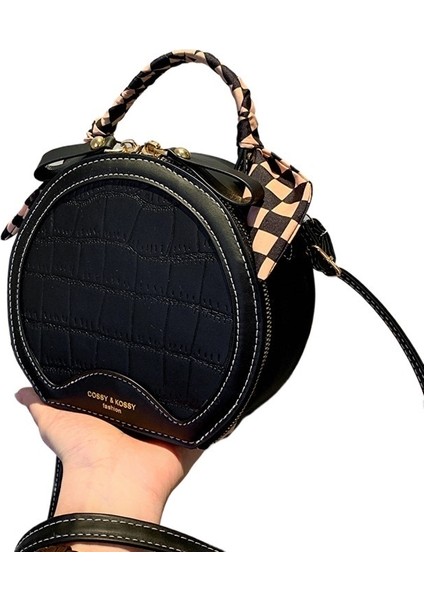 Taş Desenli Kadın Omuz Crossbody Küçük Yuvarlak Çanta (Yurt Dışından)