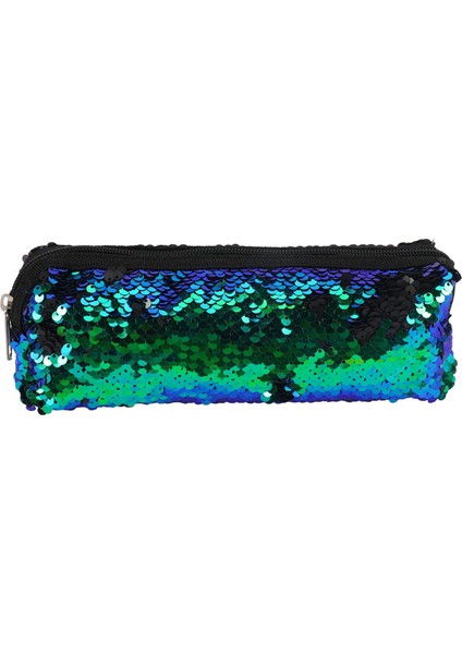 Çift Taraflı Payet Kalem Kutusu Kalem Kutusu Siyah Yeşil (Yurt Dışından)