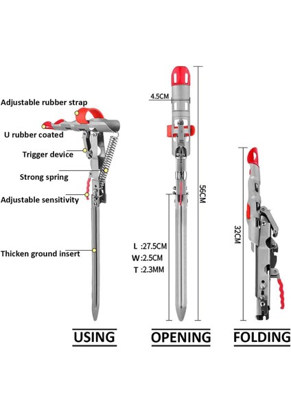 Olta Tutucu Otomatik Yaylı Kaldırma Kancası, Paslanmaz Çelik Zemin Destekli Balık Pole Rafı, 2 Paket (Yurt Dışından) fiyatları