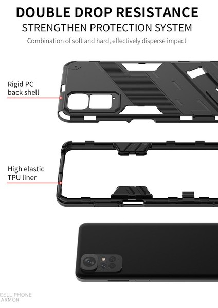 Xiaomi Redmi Not 11S Sağlam Askeri Kickstand Koruyucu Kapak (Yurt Dışından)
