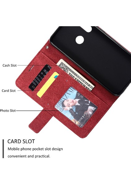 Xiaomi Redmi Not 8t Için Kılıf Cüzdan Çevir Folyo Kart Tutucu Kickstand Pu (Yurt Dışından)