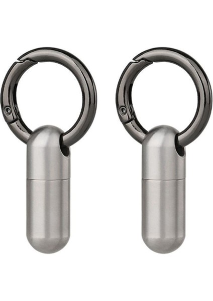 2pcs Su Geçirmez Paslanmaz Çelik Hap Kutusu Hap Şişesi Önbellek Hap Kutusu (Yurt Dışından)