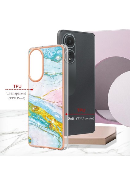 Oppo A58 4g Ince Tpu Mermer Desen Koruma Yumuşak Tampon Için Kılıf (Yurt Dışından)