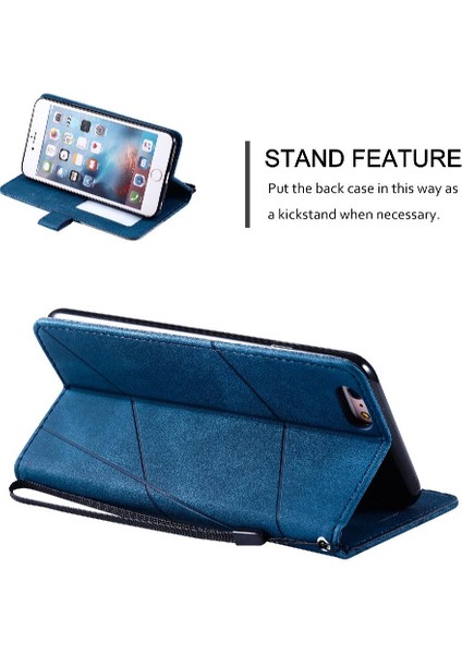 IPhone 6 Için Kılıf Artı/6s Artı Manyetik Pu Deri Kart Tutucu Kickstand (Yurt Dışından)