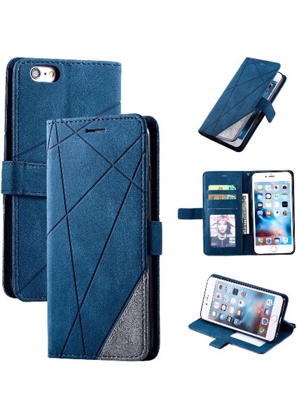 IPhone 6 Için Kılıf Artı/6s Artı Manyetik Pu Deri Kart Tutucu Kickstand (Yurt Dışından)