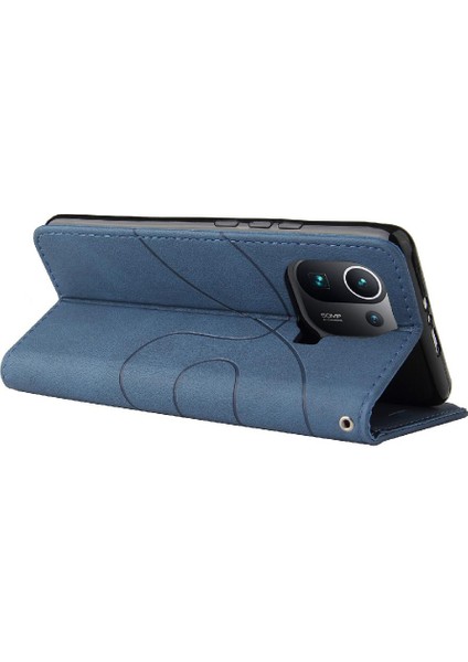 Xiaomi 11 Pro Kickstand Koruyucu Kılıf Kart ile Iki Renkli Dikiş (Yurt Dışından) modelleri