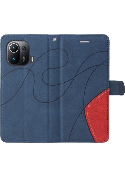 Xiaomi 11 Pro Kickstand Koruyucu Kılıf Kart ile Iki Renkli Dikiş (Yurt Dışından) indirimleri