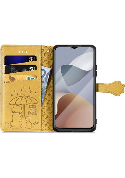Zte A54 Karikatür Hayvanlar Için Kılıf Deri Kılıf Darbeye Kısa Kayış Flip (Yurt Dışından) modelleri