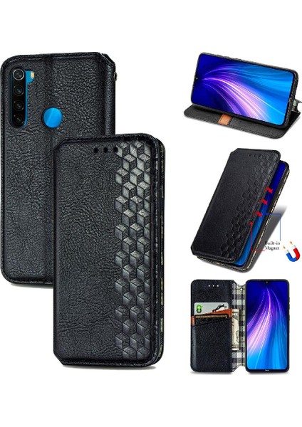 Xıaomı Redmi Not 8 Için Kılıf Cüzdan Fonksiyonu Deri Kılıf Moda Tasarımı (Yurt Dışından)