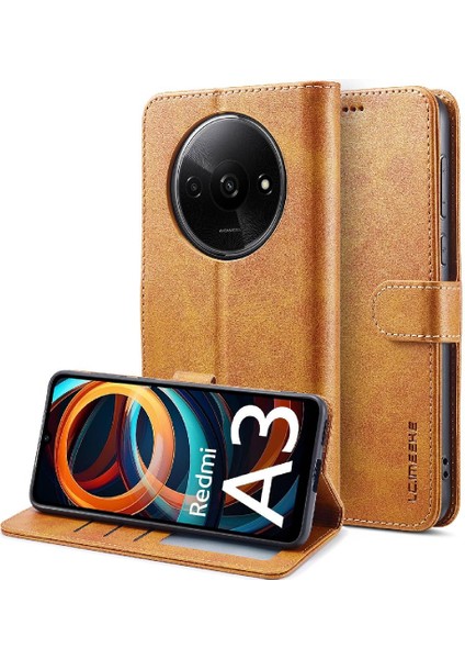 Xiaomi Redmi A3 Kart Yuvaları Cüzdan Tutucu ile Buzağı Doku Flip (Yurt Dışından)