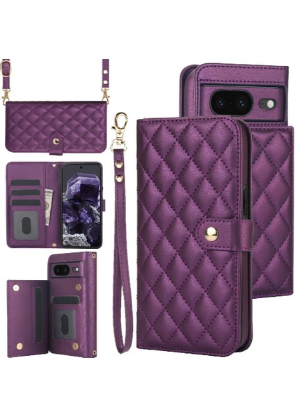 5 Kart Yuvaları ile Google Piksel 8 Anti Hırsızlık Fırça Crossbody Tarzı Için Kılıf (Yurt Dışından)