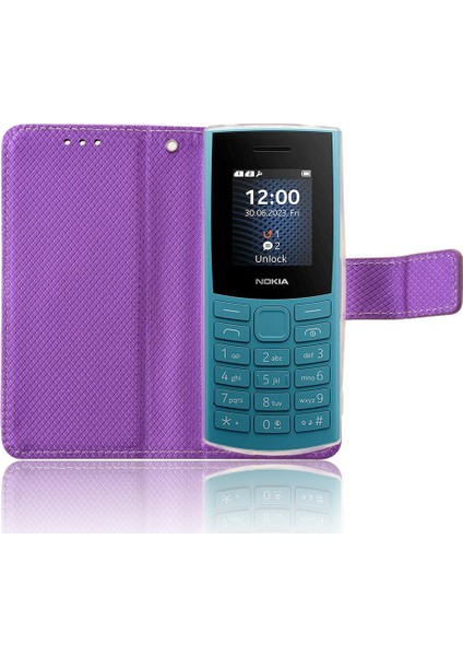 Nokia 105 2g 2023 Kickstand Kapak Manyetik Cüzdan Kart Tutucu (Yurt Dışından)
