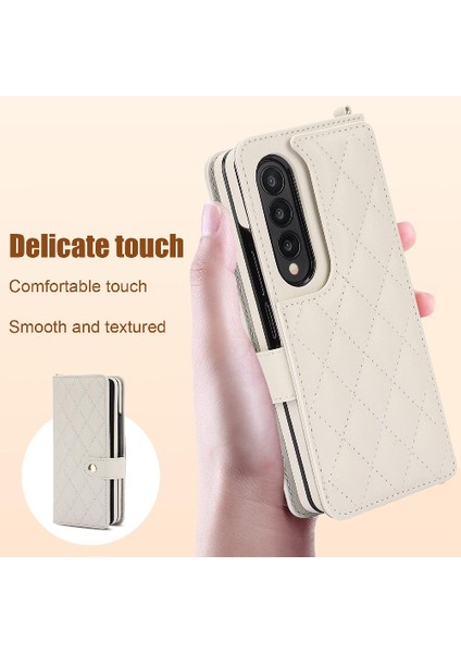 Samsung Galaxy Z Fold 3 Crossbody Tarzı 5 Kart Yuvaları ile Standı (Yurt Dışından)