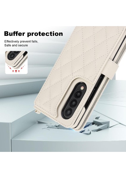Samsung Galaxy Z Fold 3 Crossbody Tarzı 5 Kart Yuvaları ile Standı (Yurt Dışından)