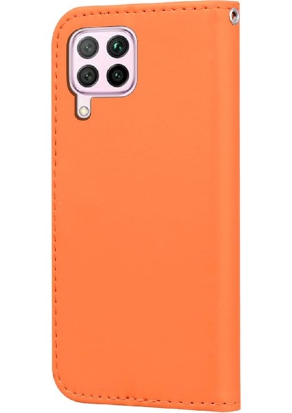 Huawei P40 Lite Için Flip Case Deri Kılıf Kapak Kapak Basit Iş (Yurt Dışından)