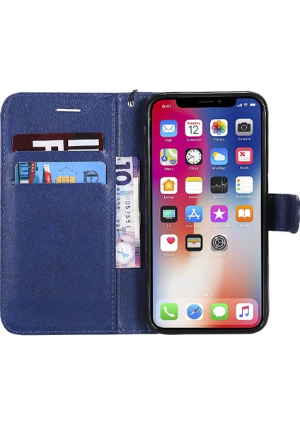 Kart Yuvası Klasik Düz Renk Iş Çantası ile iphone X/xs Için Flip Case (Yurt Dışından)
