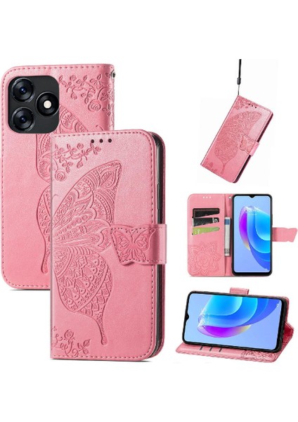 Tecno Spark 10 Kanat Çok Renkli Iş Kelebek Cüzdan Için Kılıf (Yurt Dışından)