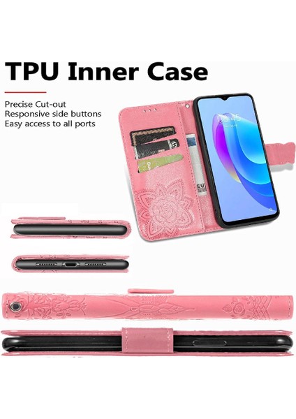 Tecno Spark 10 Kanat Çok Renkli Iş Kelebek Cüzdan Için Kılıf (Yurt Dışından)