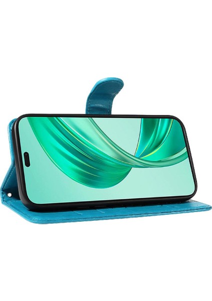 El Kayışı Kabartmalı Kelebek Cüzdan Telefon Kılıfı ile Onur X8B Için Kılıf (Yurt Dışından)
