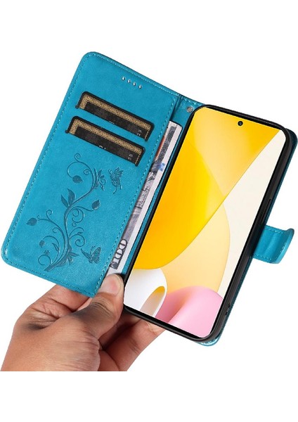 El Kayışı ile Xiaomi 12 Lite Için Kılıf Kabartmalı Kelebek Cüzdan Telefon (Yurt Dışından)