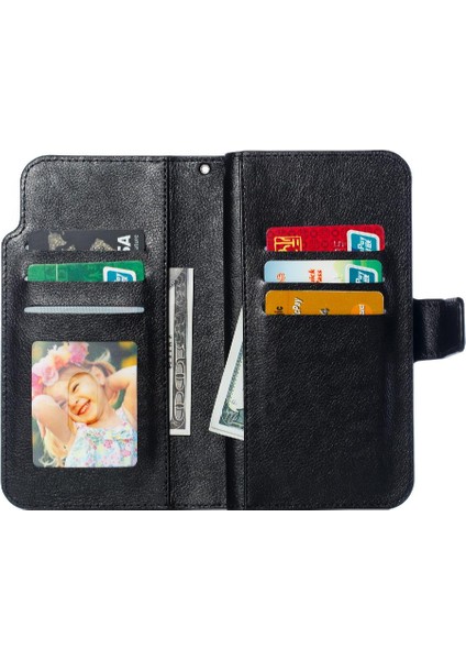 IPhone 6 Için Kılıf Artı/6s Artı 9 Kart Yuvaları Kickstand Cüzdan Manyetik Pu (Yurt Dışından) modelleri