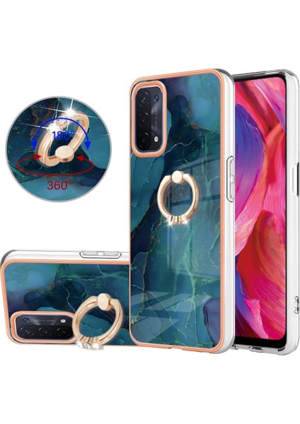 Oppo A93 5G/A93S 5g Tampon Için Kılıf 360 &deg; Dönebilir Yüzük Mermer Darbeye (Yurt Dışından)
