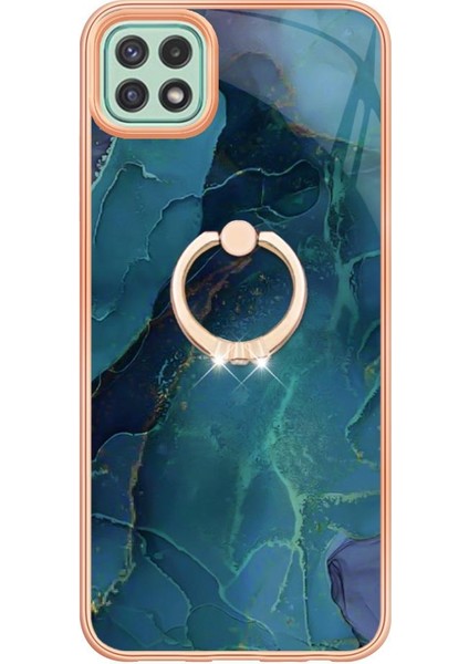 Samsung Galaxy A22 5g Tampon 360 &deg; Dönebilir Halka Mermer Tpu Için Kılıf (Yurt Dışından)